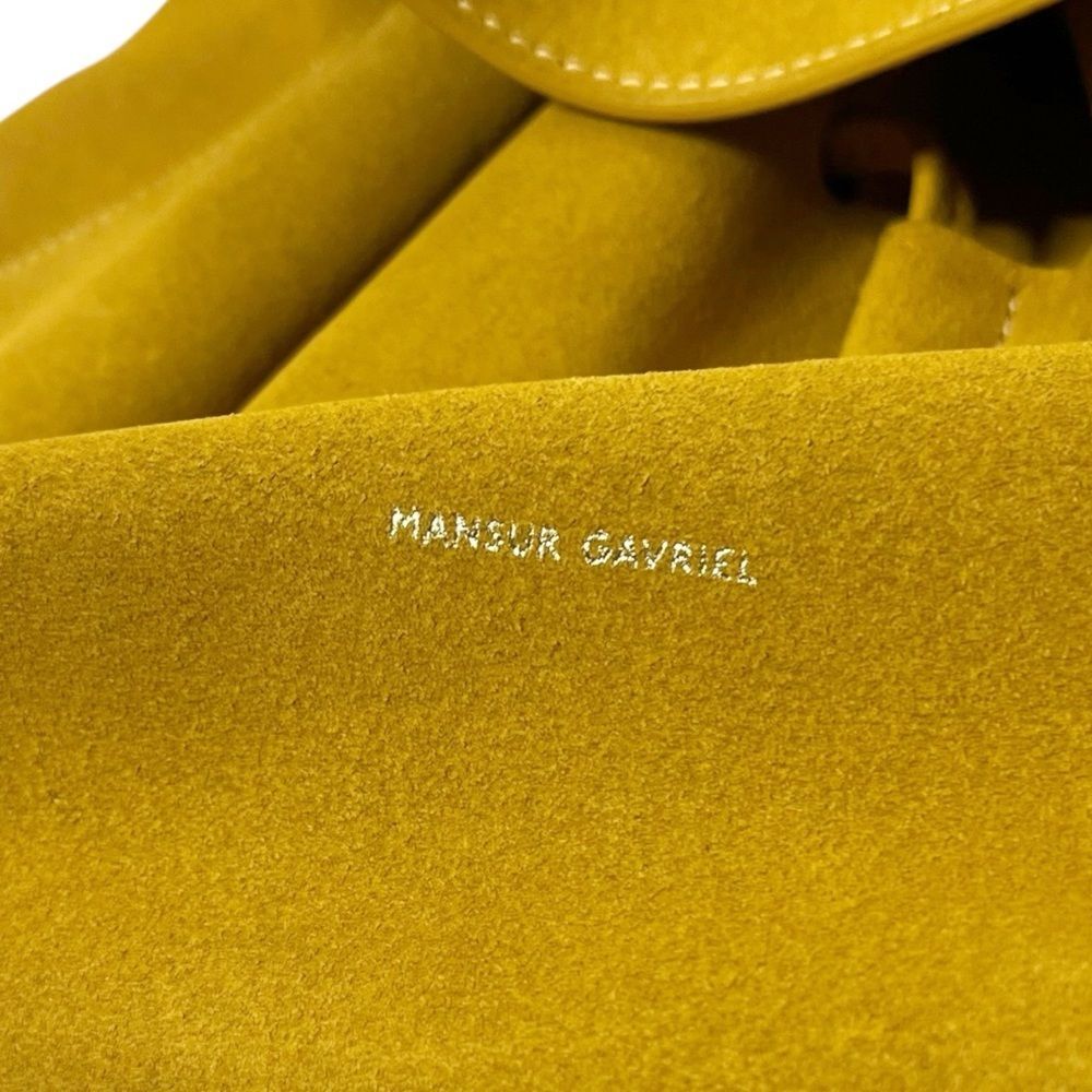 Mansur Gavriel Lady Bag Suede Mustard Yellow‎ Convertible Top Handle Shoulder - Picture 8 of 15